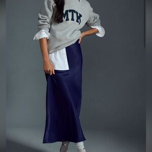 Anthropologie navy Tilda midi Skirt XS